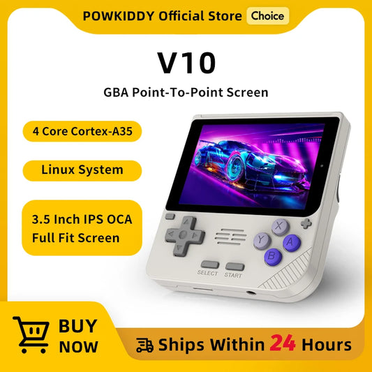 New POWKIDDY V10 Handheld Game Console – 3.5'' 480x320 IPS Full Screen, Retro Gaming, Perfect for Kids