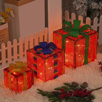 Christmas Glowing Gift Box with Bow – Outdoor Lighting Decoration