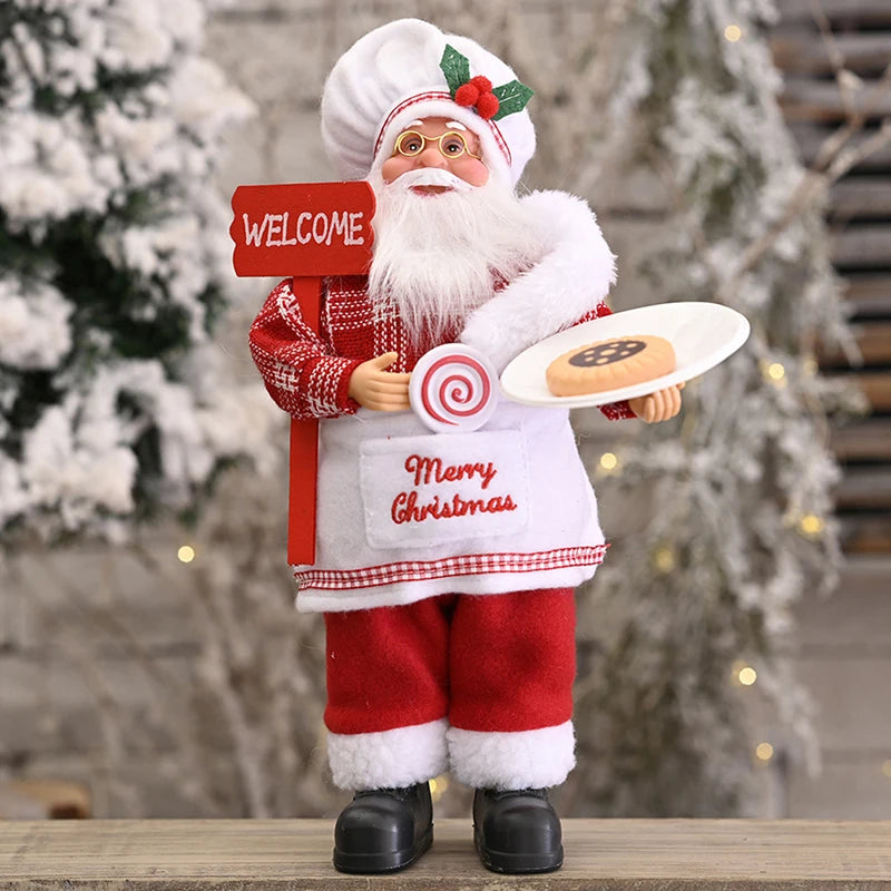 Christmas Santa Claus Toy with Gift Bag – Mini Resin Figure Holding Presents, Home & Party Decor 2024