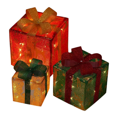 Christmas Glowing Gift Box with Bow – Outdoor Lighting Decoration