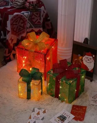 Christmas Glowing Gift Box with Bow – Outdoor Lighting Decoration