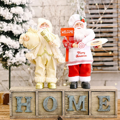 Christmas Santa Claus Toy with Gift Bag – Mini Resin Figure Holding Presents, Home & Party Decor 2024