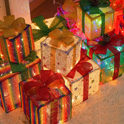 Christmas Glowing Gift Box with Bow – Outdoor Lighting Decoration