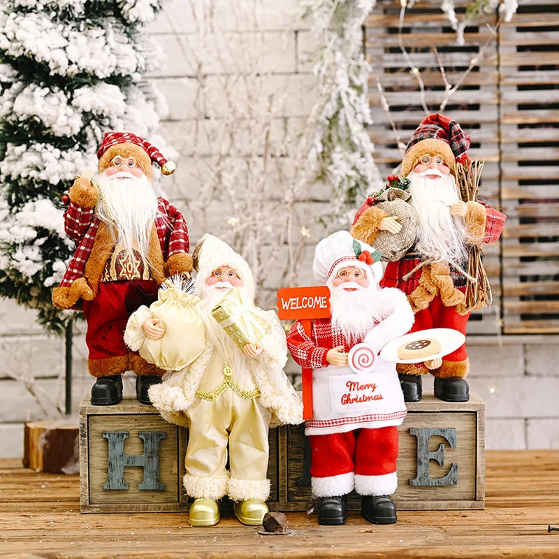 Christmas Santa Claus Toy with Gift Bag – Mini Resin Figure Holding Presents, Home & Party Decor 2024