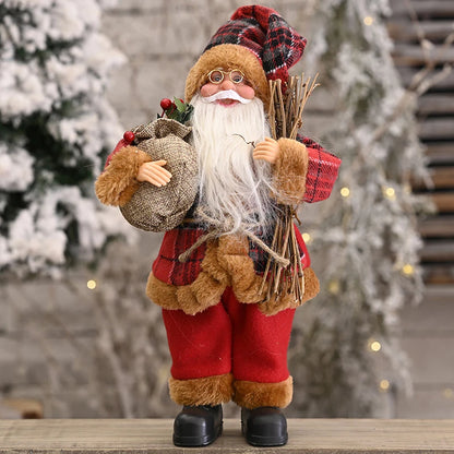 Christmas Santa Claus Toy with Gift Bag – Mini Resin Figure Holding Presents, Home & Party Decor 2024