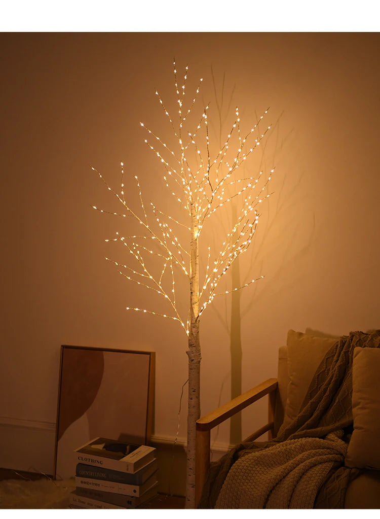 Christmas LED Birch Tree – Luminous Bedroom & Landscape Decoration, Perfect for New Year & Home Decor