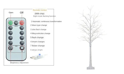 Christmas LED Birch Tree – Luminous Bedroom & Landscape Decoration, Perfect for New Year & Home Decor