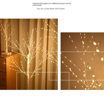 Christmas LED Birch Tree – Luminous Bedroom & Landscape Decoration, Perfect for New Year & Home Decor