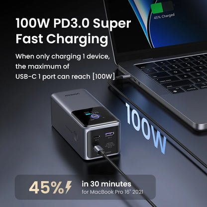 UGREEN 130W 20000mAh PD3.0 Portable Power Bank – Fast Charging, PPS, for Tablets & Samsung