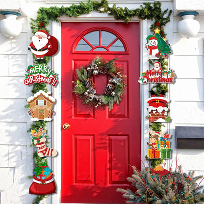 Christmas Porch Door Hanging Banner – Festive Decorative Flags for Xmas & New Year 2024