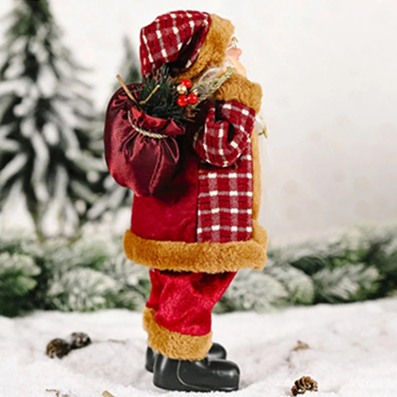 Christmas Santa Claus Toy with Gift Bag – Mini Resin Figure Holding Presents, Home & Party Decor 2024