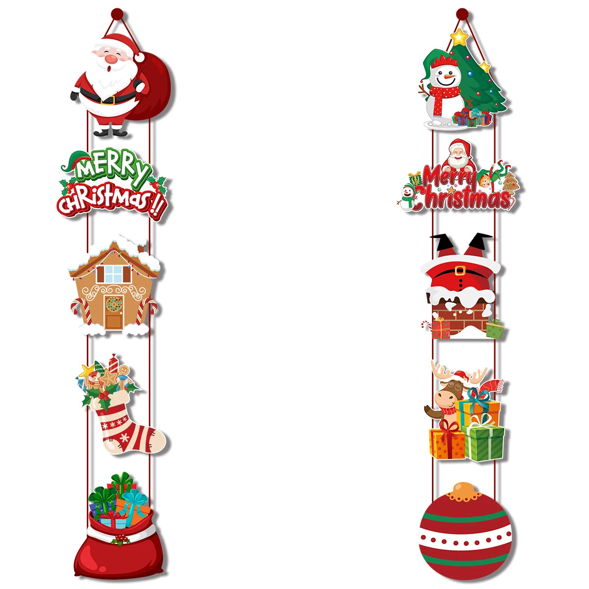 Christmas Porch Door Hanging Banner – Festive Decorative Flags for Xmas & New Year 2024