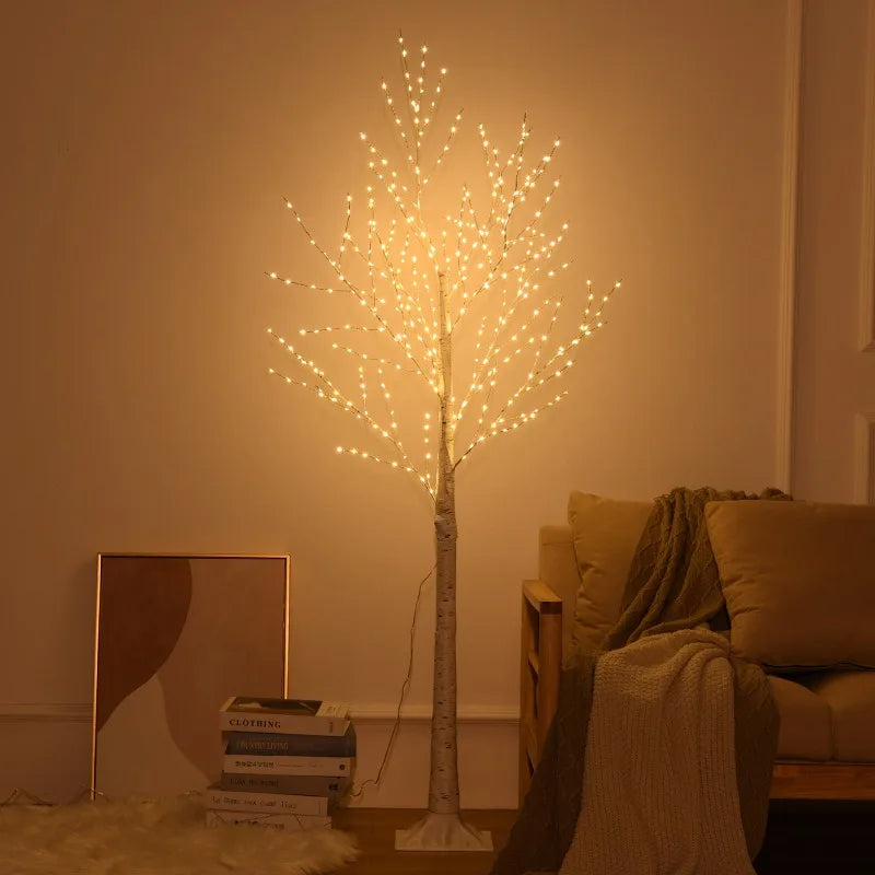 Christmas LED Birch Tree – Luminous Bedroom & Landscape Decoration, Perfect for New Year & Home Decor