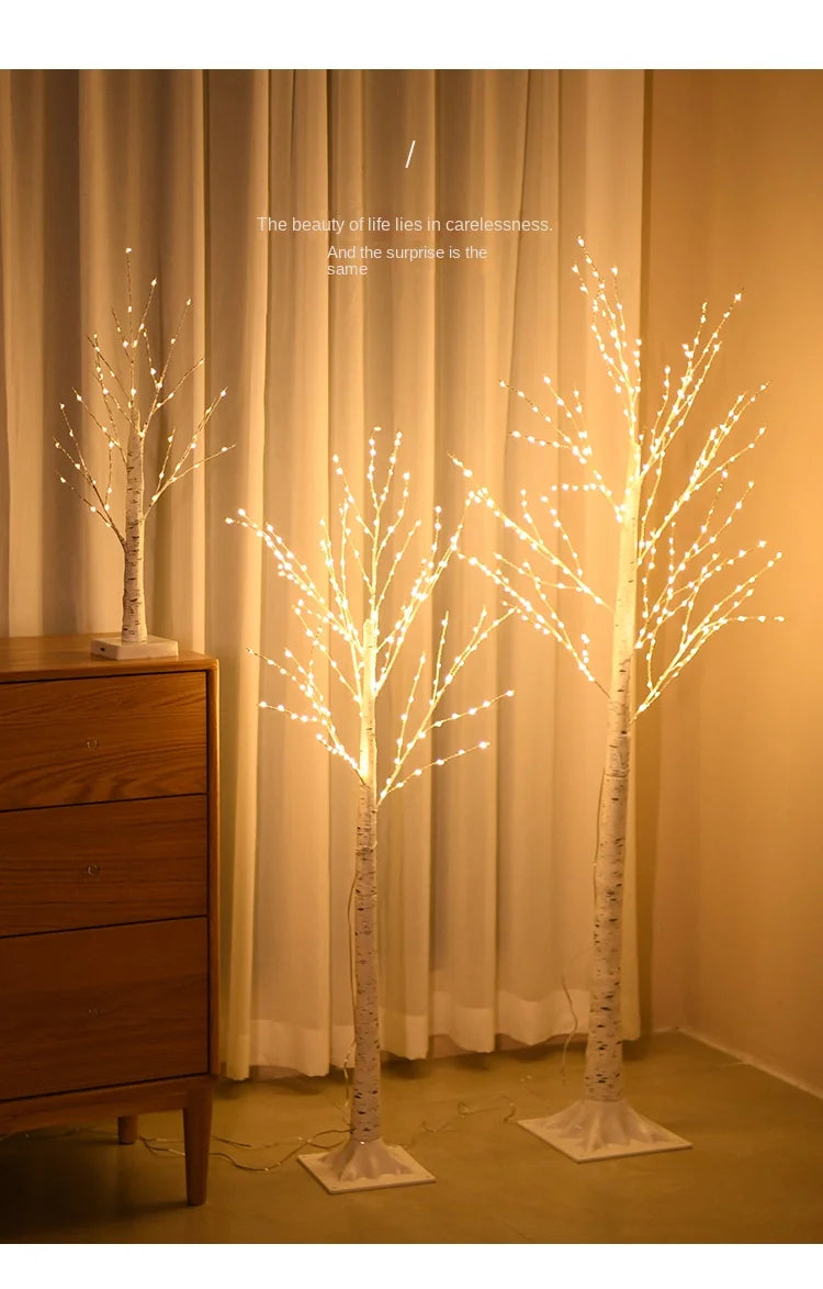 Christmas LED Birch Tree – Luminous Bedroom & Landscape Decoration, Perfect for New Year & Home Decor