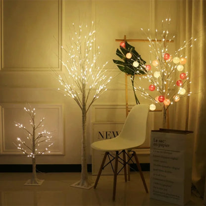 Christmas LED Birch Tree – Luminous Bedroom & Landscape Decoration, Perfect for New Year & Home Decor