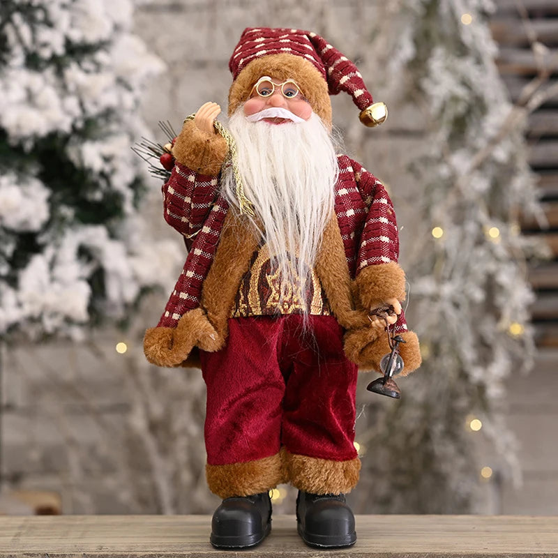 Christmas Santa Claus Toy with Gift Bag – Mini Resin Figure Holding Presents, Home & Party Decor 2024