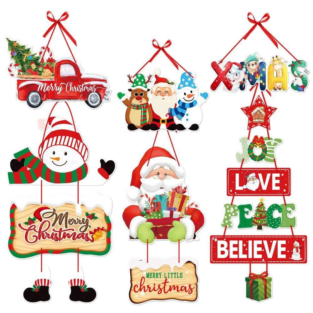 Christmas Porch Door Hanging Banner – Festive Decorative Flags for Xmas & New Year 2024