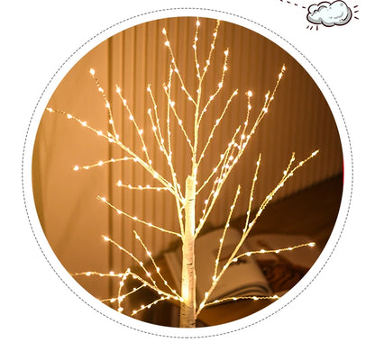 Christmas LED Birch Tree – Luminous Bedroom & Landscape Decoration, Perfect for New Year & Home Decor