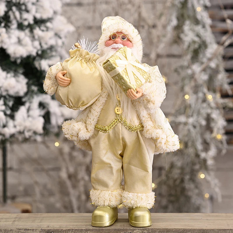 Christmas Santa Claus Toy with Gift Bag – Mini Resin Figure Holding Presents, Home & Party Decor 2024